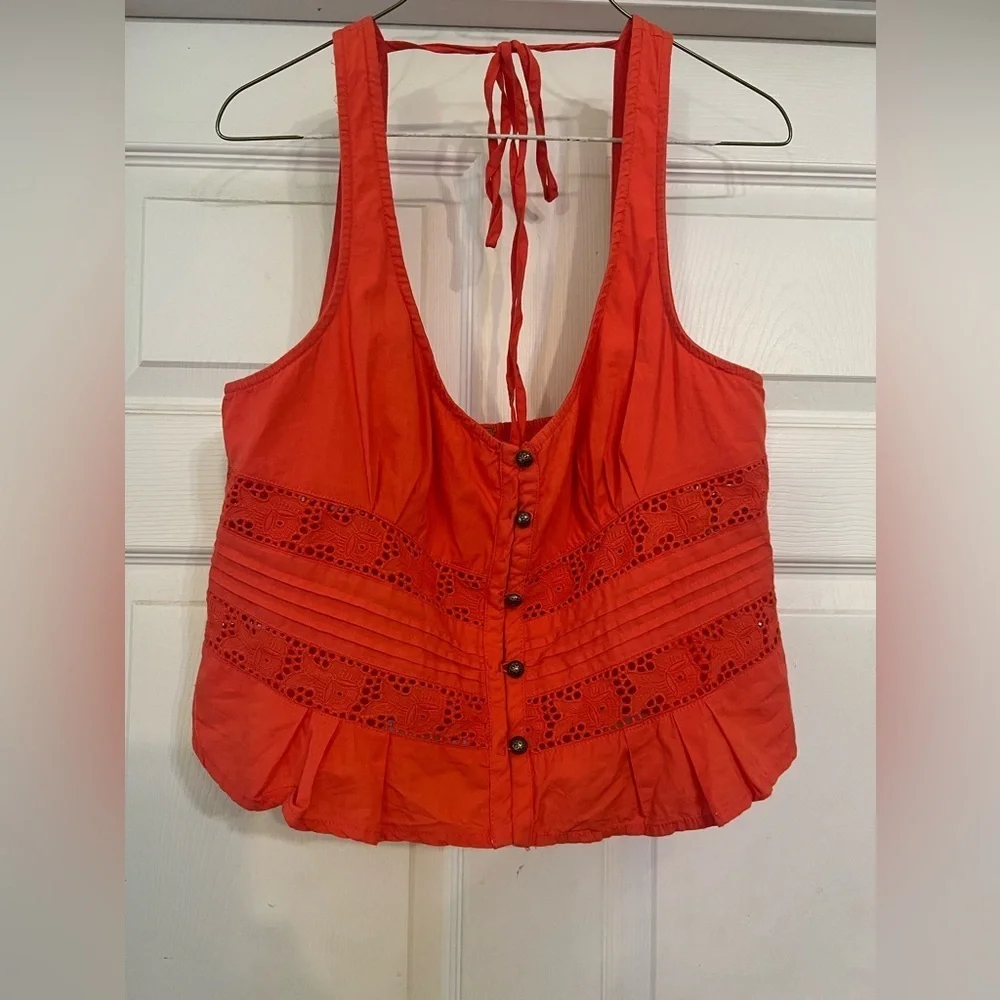 Free People Kianna Lace Tank Top Large